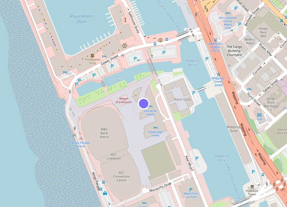Map: Leonardo Hotel Liverpool